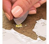 Poster con mappamondo dettagliato da grattare, 87.9 x 59,9 cm, edizione premium, grande mappa dei posti visitati, mappamondo, mappa in carta laminata, più di 10.000 località da segnare.