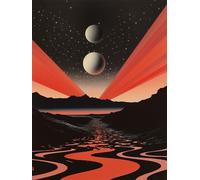 Poster con motivi geometrici River Space - arte da parete Dual Moon -...