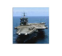 Poster con nave da guerra US Enterprise (CVN-65) con portaerei a propulsione nucleare che naviga velocemente, poster decorativo da parete su tela e stampa artistica moderna per la camera da letto