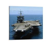 Poster con nave da guerra US Enterprise (CVN-65) con portaerei a propulsione nucleare che naviga velocemente, poster decorativo da parete su tela e stampa artistica moderna per la camera da letto