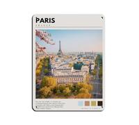 Poster con Parigi e la Torre Eiffel in stile retrò, in metallo, stile retrò, decorazione da parete, per bar, grotte, bar, famiglie, garage, 30 x 40 cm
