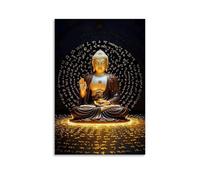 Poster con preghiera di Buddha, arte vintage, tela da parete, decorazione estetica, soggiorno, camera dei bambini, dormitorio, bar, bagno, adatto per camera da letto, palestra, 50 x 75 cm, senza