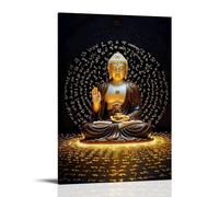 Poster con preghiera di Buddha, arte vintage, tela da parete, decorazione estetica, soggiorno, camera dei bambini, dormitorio, bar, bagno, adatto per camera da letto, palestra, 60 x 90 cm, stile con