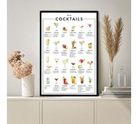 Poster con ricette di cocktail classici, poster per cocktail, cocktail, idea regalo, decorazione per la cucina, decorazione da parete, 20 x 30 cm