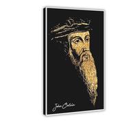 Poster con ritratto artistico di John Calvin, decorazione artistica per camera da letto, ufficio, camera da letto, regalo, 20 x 30 cm