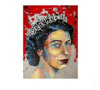 Poster con ritratto della regina Elisabetta II, arte moderna da parete, dipinto su tela e stampe della regina Elisabetta II, quadro nordico per la decorazione della casa, 40x60 cm, senza cornice