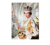 Poster con ritratto della regina Elisabetta II, arte murale medievale, dipinto su tela e stampe della regina Elisabetta II, decorazione per la casa, 40x60cmx1, senza cornice