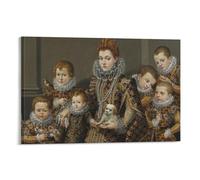 Poster con ritratto di Bianca Degli Utili Maselli con i suoi sei figli Lavinia Fontana, poster stampa artistica da parete su tela poster moderno decorazione per camera da letto (50 x 75 cm)