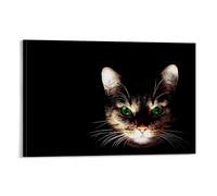 Poster con ritratto di gatto con gli occhi verdi nel buio con animali vintage, arte artistica da parete, decorazione estetica, soggiorno, camera dei bambini, dormitorio, bar, bagno, adatto per camera