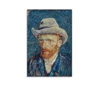 Poster con ritratto di Van Gogh Vincen Van Gogh, autoritratto con cappello di feltro, stampa artistica su tela, senza cornice, 20 x 30 cm