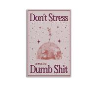 Poster con scritta "Don't Stress Yourself Out", decorazione artistica da parete su tela, stile vintage, per soggiorno, camera da letto, 20 x 30 cm, senza cornice