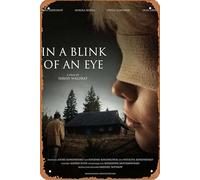Poster con scritta in inglese "In a blink of an eye", decorazione artistica da parete in metallo, stile retrò, 20,3 x 30,5 cm