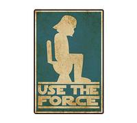 Poster con scritta in inglese "Use the Force", decorazione da parete per bagno, bagno, WC, bar, casa, sala da pranzo, decorazione da parete, poster in metallo, 20 x 30 cm