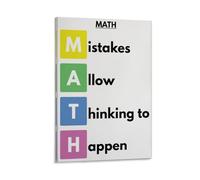 Poster con scritta in lingua inglese "MATH Mistakes allow Thinking To Happen, decorazione da parete per aula di matematica, con scritta in lingua inglese "It's OK to make errakes", poster educativo 20