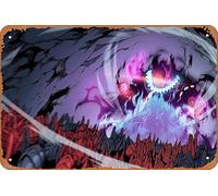 Poster con scritta "Solo Leveling Tusk", decorazione da parete in metallo, stile retrò, 20,3 x 30,5 cm