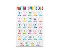 Poster con simboli matematici, poster educativo con simboli matematici, 20 x 30 cm
