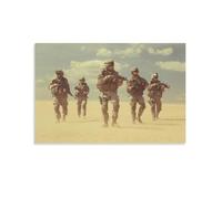 Poster con soldati assalto nel deserto della guerra militare del film poster poster arte vintage da parete, decorazione estetica, soggiorno, camera dei bambini, dormitorio, bar, bagno, adatto per