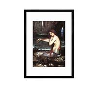 Poster con stampa artistica a sirena, raffigurante John William Waterhouse, colore: nero grande + montaggio)