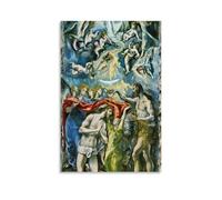 Poster con stampa artistica da parete con scritta "Il Battesimo di Cristo El Greco" (20 x 30 cm)