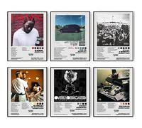 Poster con stampa artistica da parete di Kendrick Lamar con album musicale, stampa estetica su tela, stampa artistica da parete per camera da letto (20,3 x 25,4 cm, senza cornice)