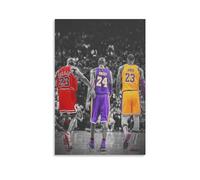 Poster con stampa artistica da parete su tela con il leggendario giocatore di basket Kobe Bryant (30 x 45 cm)