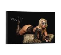 Poster con stampa artistica da parete su tela, motivo: "Here Kitty Kitty" (20 x 30 cm)