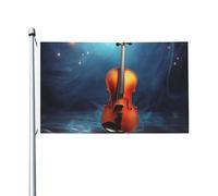 Poster con violino, 9 x 1,5 m, bandiera da giardino su entrambi i lati, resistente allo sbiadimento, bandiera per esterni, divertente bandiera per le vacanze, con occhielli in metallo, per prato