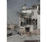 Poster Cortile di Venezia - Romantic Italy Canal Wall Art...
