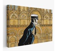 Poster Corto Maltese Piazza S. Marco Riproduzione Artistica - Poster in tela SENZA CORNICE per arredamento casa e ufficio - Decorazione murale e tela da parete 50x70cm