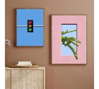 Poster creativo con nuvole e angoli colorati della città astratta, per camera da letto, decorazione da parete su tela, arredamento moderno per la casa (60x90cmx2/senza cornice)