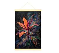 Poster da appendere alla parete, arte astratta moderna con felce e vortice viola, poster da appendere alla parete, per cucina, bagno, cubicolo, 50,8 x 71,1 cm