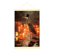 Poster da appendere alla parete, su tela, motivo: lanterna di zucca di Halloween, stampe artistiche arancioni per soggiorno, università, dormitorio, appartamento, 50 x 71 cm