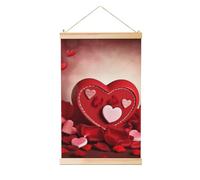 Poster da appendere con albero in legno, stampe su tela, decorazione da parete con scritta "Happy Valentine's Day", decorazione da parete moderna per la casa, pronta da appendere, 50,8 x 76,2 cm