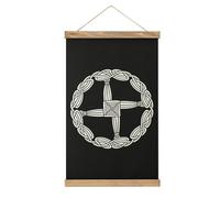 Poster da appendere con nodo croce celtica di Santa Brigida su tela con cornici in legno, decorazione per la casa e il soggiorno