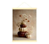 Poster da appendere su tela, motivo: zucca, decorazione da parete autunnale con fiori secchi e fiori secchi, stampe artistiche per dormitorio, soggiorno, 30,5 x 40,6 cm