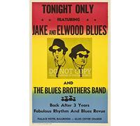 Poster da concerto dei fratelli Blues 11 x 17 - Fantastico spettacolo dal vivo del 1980 - Palace Hotel Ballroom - Jake ed Elwood Blues - SNL - Stampa artistica rara