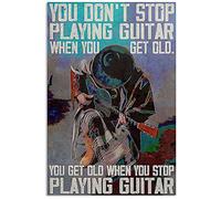 Poster da cowboy con chitarra, cartello in metallo con scritta "Owbnaa Guitar", il tempo trascorso con la chitarra e il cane non lo sprecheranno mai, in alluminio, divertente, vintage, per il bagno, p