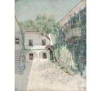Poster da giardino cortile illuminato dal sole - Villa Ivy Wall Art -...