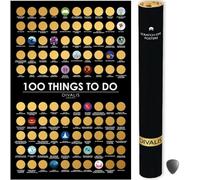 Poster da Grattare 100 Cose da Fare con accessori - 100 Cose da Fare Nella Vita - Lista dei Desideri - Secchio Manifesto Lista Scratch - Things to Do Scratch off Poster