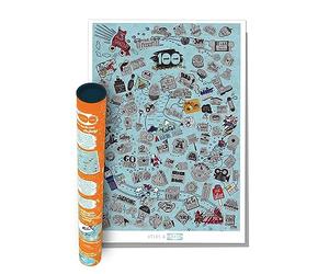 Poster da grattare con 100 cose da fare con la famiglia, poster artistico, decorazione da parete, per cucina, attività artistiche, elenco di cose da fare con la famiglia, con confezione regalo di alta
