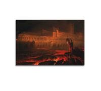 Poster da lavoro con Pandemonium di John Martin, classico dipinto su tela, decorazione artistica da parete, decorazione moderna, 60 x 90 cm