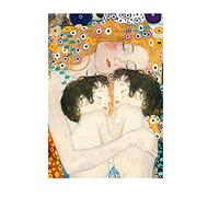 Poster da parete Arte famosa Gustav Klimt Mamma dorme con gemelli Riproduzioni di dipinti su tela per bambini Immagini decorative 50x70cm(20x28in) Senza cornice