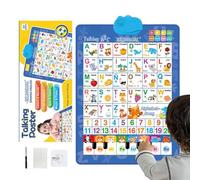 Poster da parete con alfabeto | Giocattolo interattivo bilingue | Musica spagnola e inglese bambini poster educativi | Per aula casa dei bambini sala giochi Natale nascita