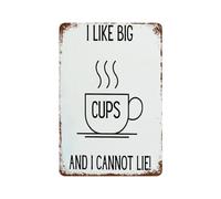 Poster da parete con citazione "I Like Big Cups And I Cannot Lie" vintage sublime pittura in latta poster da parete in metallo decorazione da parete stile 30 x 20 cm
