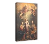 Poster da parete con la Santissima Trinità di Bartolome Esteban Murillo, decorazione artistica da parete per camera da letto, ufficio, cucina, cornice regalo, 60 x 90 cm