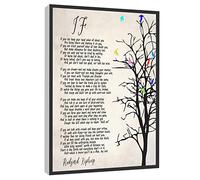 Poster da parete con poesia "If Kipling Rudyard Kipling Inspirational Poem Art su tela, per casa e ufficio, pronto da appendere, 30,5 x 45,7 cm