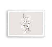 Poster da Parete Cornice Bianca 100x70cm Linea singola uomo donna Decorativi Stampa da Parete Decorazione Murale Wall Art Quadri Moderni Soggiorno Camera da Letto Cucina Immagini - P2WAA100x70-4629