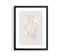 Poster da Parete Donna schiena schiena Cornice Nera 30x40cm Decorativi Stampa da Parete Quadri Moderni Soggiorno Camera da Letto Cucina Decorazione Murale Wall Art Grafica Immagini - P2BPA30x40-5090