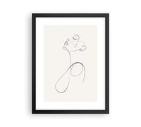 Poster da Parete Cornice Nera 30x40 cm Astratto Bianco e Nero - 5112 - P2B