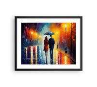 Poster da Parete Cornice Nera 50x40cm Coppia Romantico Camminare Decorativi Stampa da Parete Decorazione Murale Wall Art Quadri Moderni Soggiorno Camera da Letto Cucina Immagini - P2BAA50x40-6011